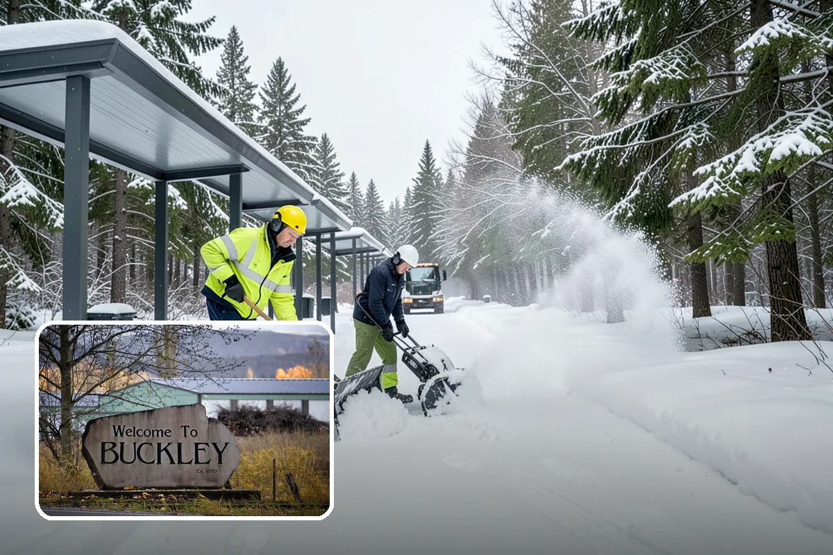 Veterinary Clinic Snow Removal in Buckley, Pierce County, WA - Customer parking and entrance walks cleared