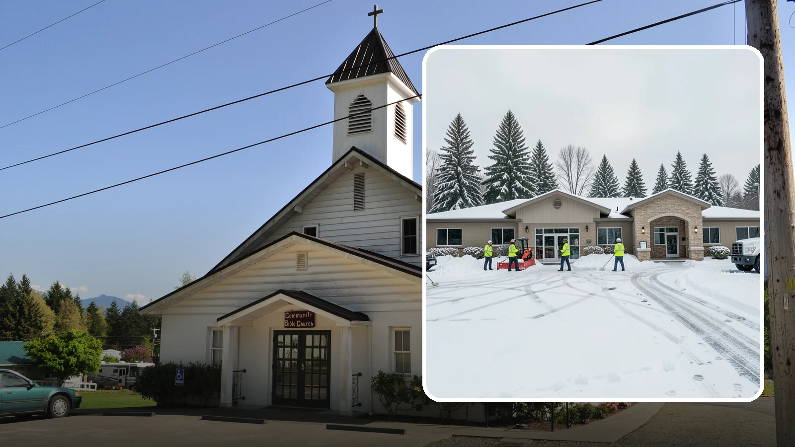 Veterinary Clinic Snow Removal in Concrete, Skagit County, WA - We keep clinic parking, entrances, and walkways clear so pets and owners arrive safely, even for the emergencies that do not wait...