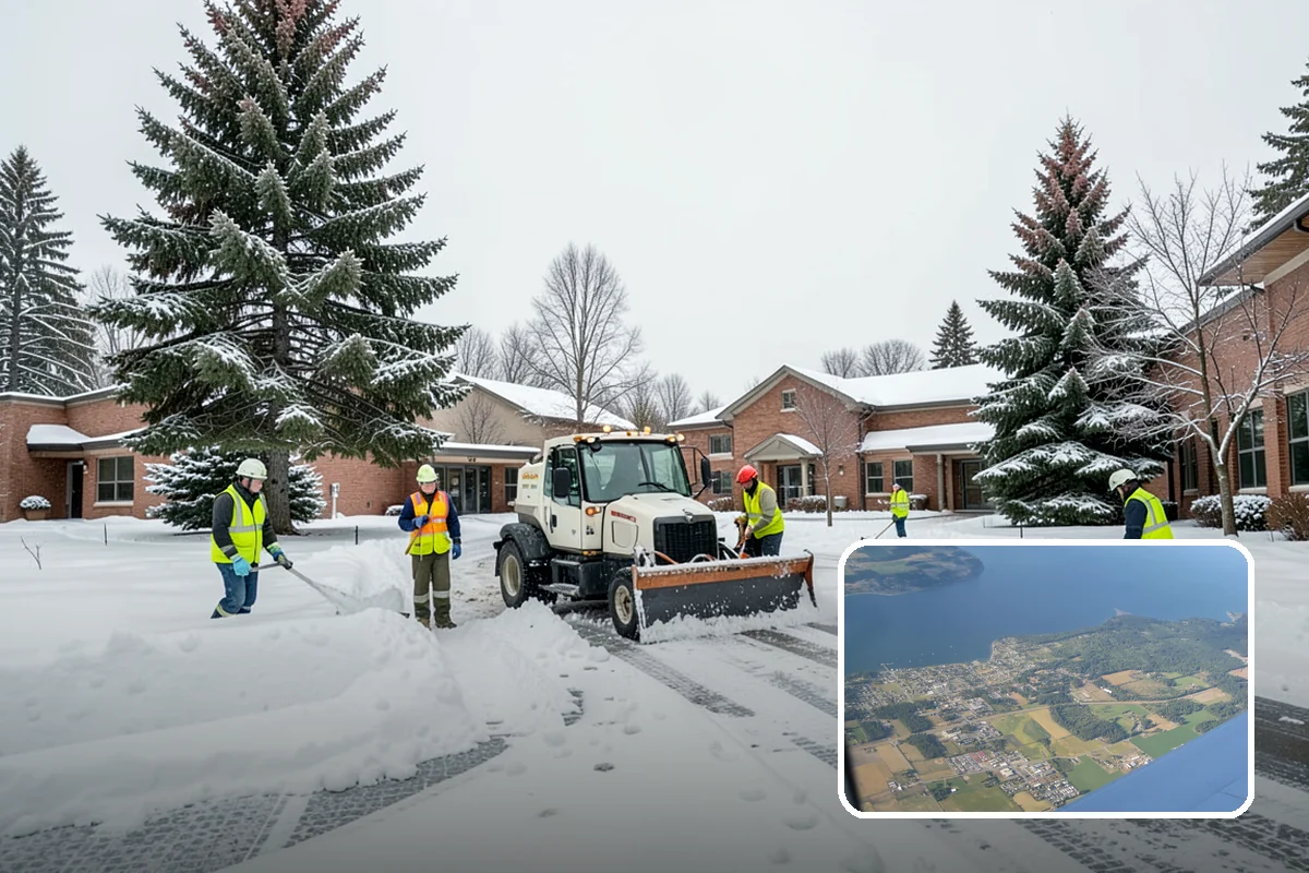 Veterinary Clinic Snow Removal in Coupeville, Island County, WA - Customer parking and entrance walks cleared