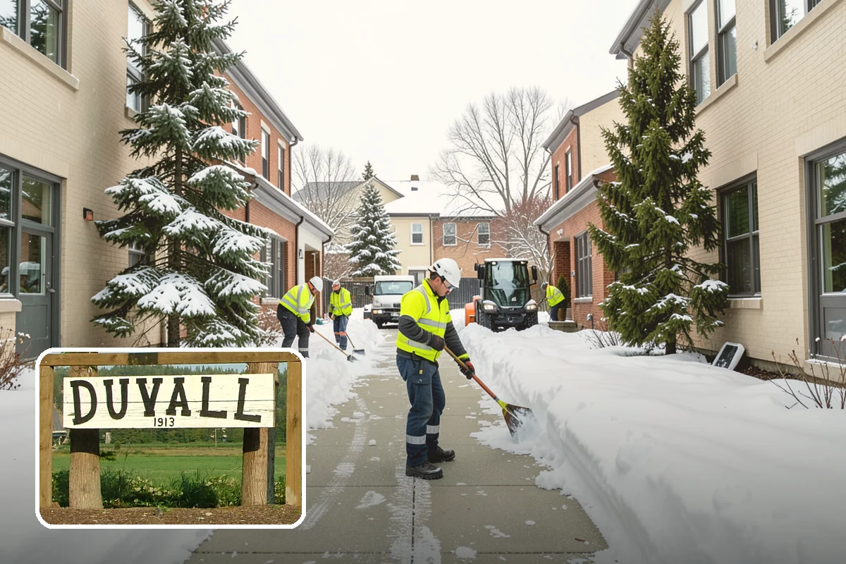 Veterinary Clinic Snow Removal in Duvall, King County, WA - Customer parking and entrance walks cleared