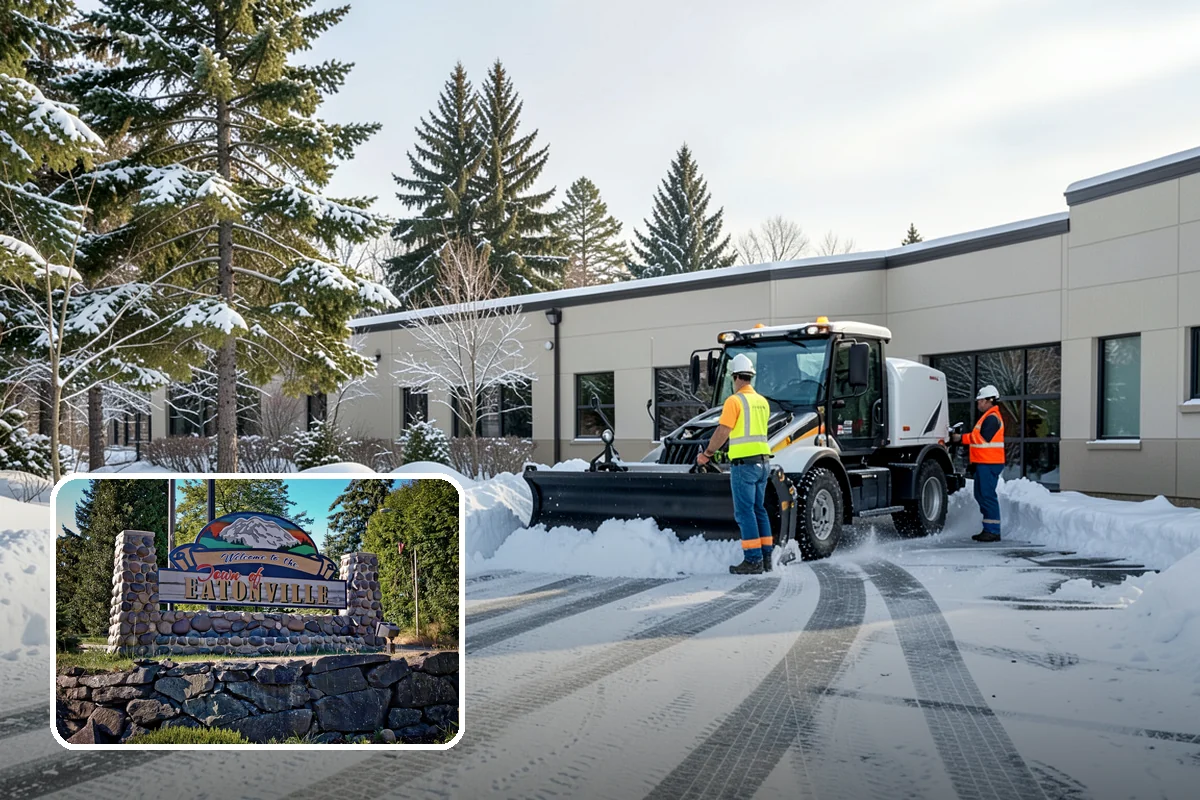 Veterinary Clinic Snow Removal in Eatonville, Pierce County, WA - Customer parking and entrance walks cleared