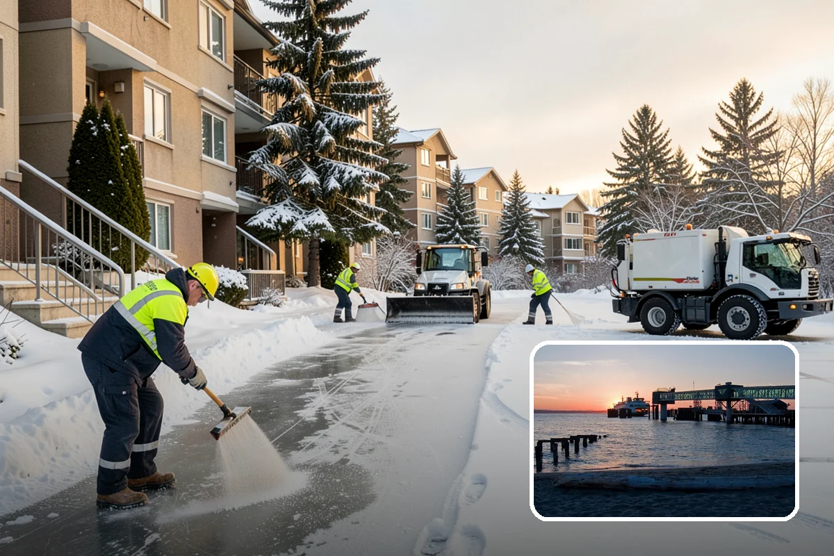 Veterinary Clinic Snow Removal in Edmonds, Snohomish County, WA - Customer parking and entrance walks cleared