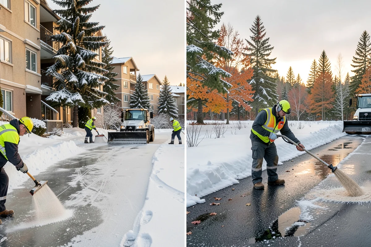 Veterinary Clinic Snow Removal in Hunts Point, King County, WA - Map customer parking, entrance walks, and after-hours access