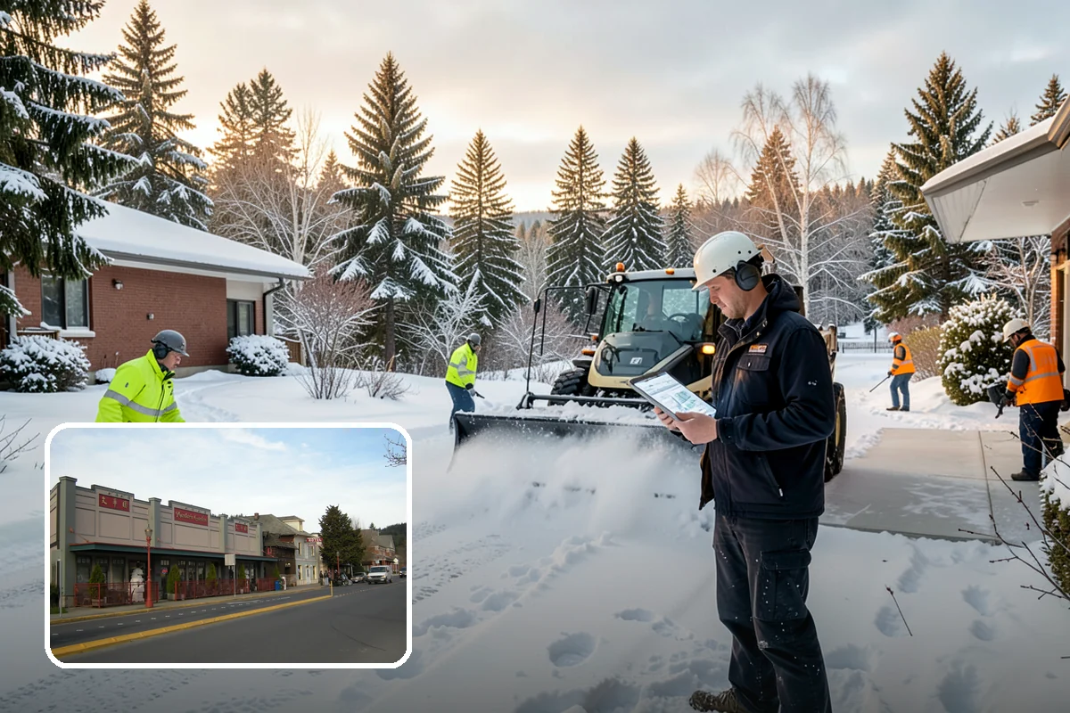 Veterinary Clinic Snow Removal in Issaquah, King County, WA - Customer parking and entrance walks cleared