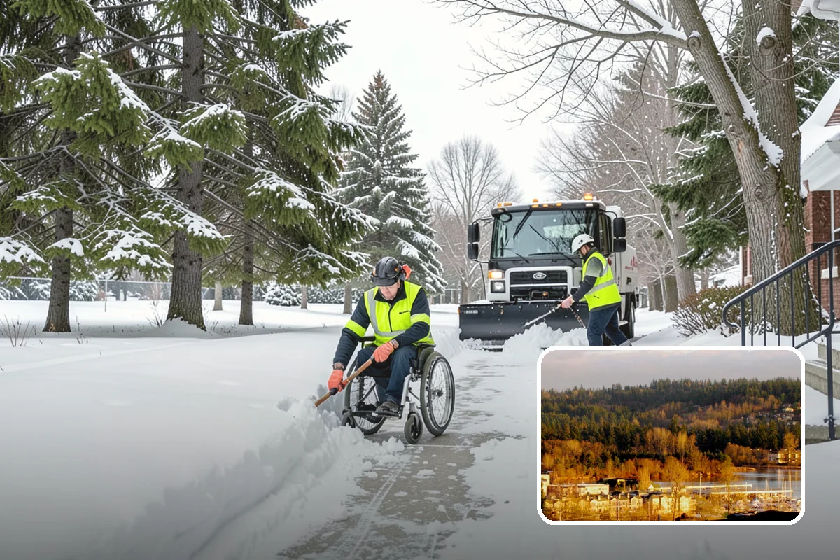 Veterinary Clinic Snow Removal in Kenmore, King County, WA - Customer parking and entrance walks cleared
