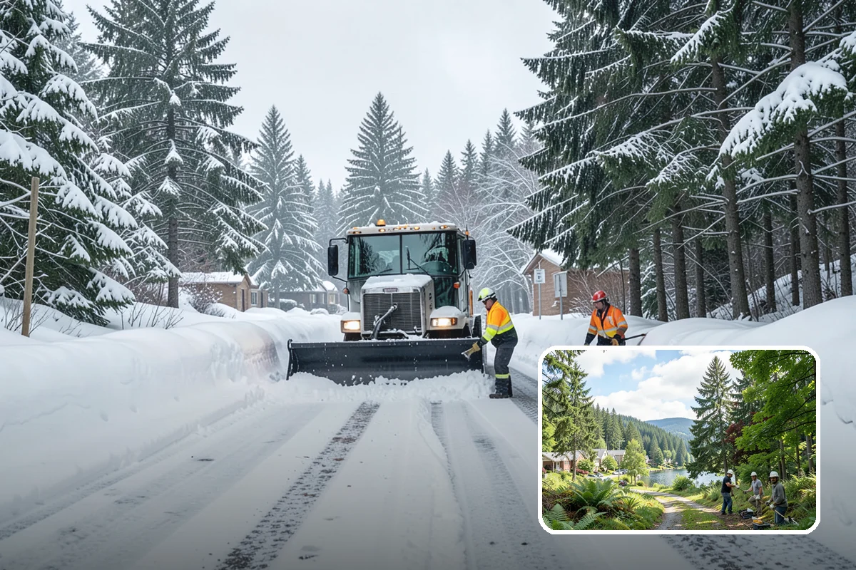 Veterinary Clinic Snow Removal in Lake Forest Park, King County, WA - Customer parking and entrance walks cleared