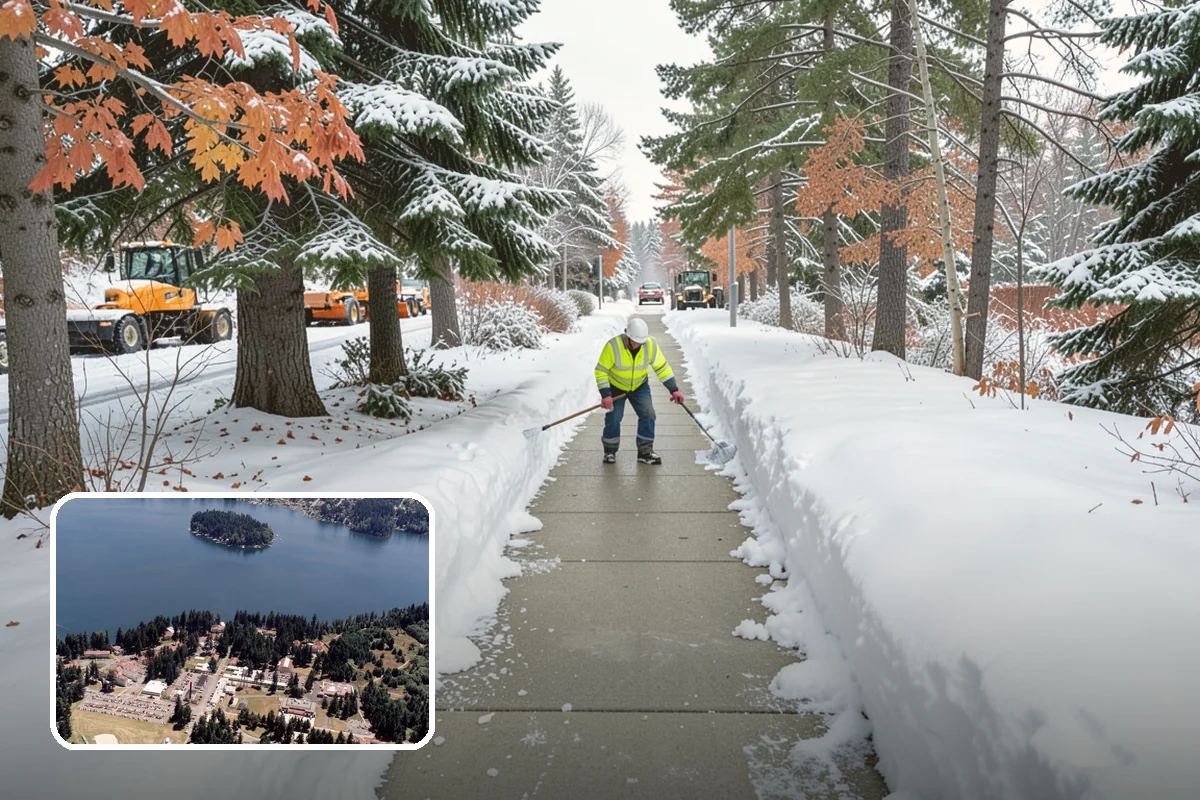 Veterinary Clinic Snow Removal in Lakewood, Pierce County, WA - Customer parking and entrance walks cleared