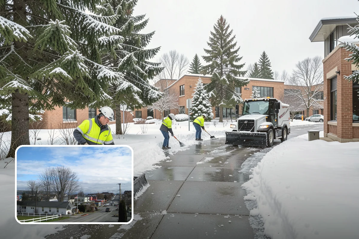 Veterinary Clinic Snow Removal in Langley, Island County, WA - Customer parking and entrance walks cleared