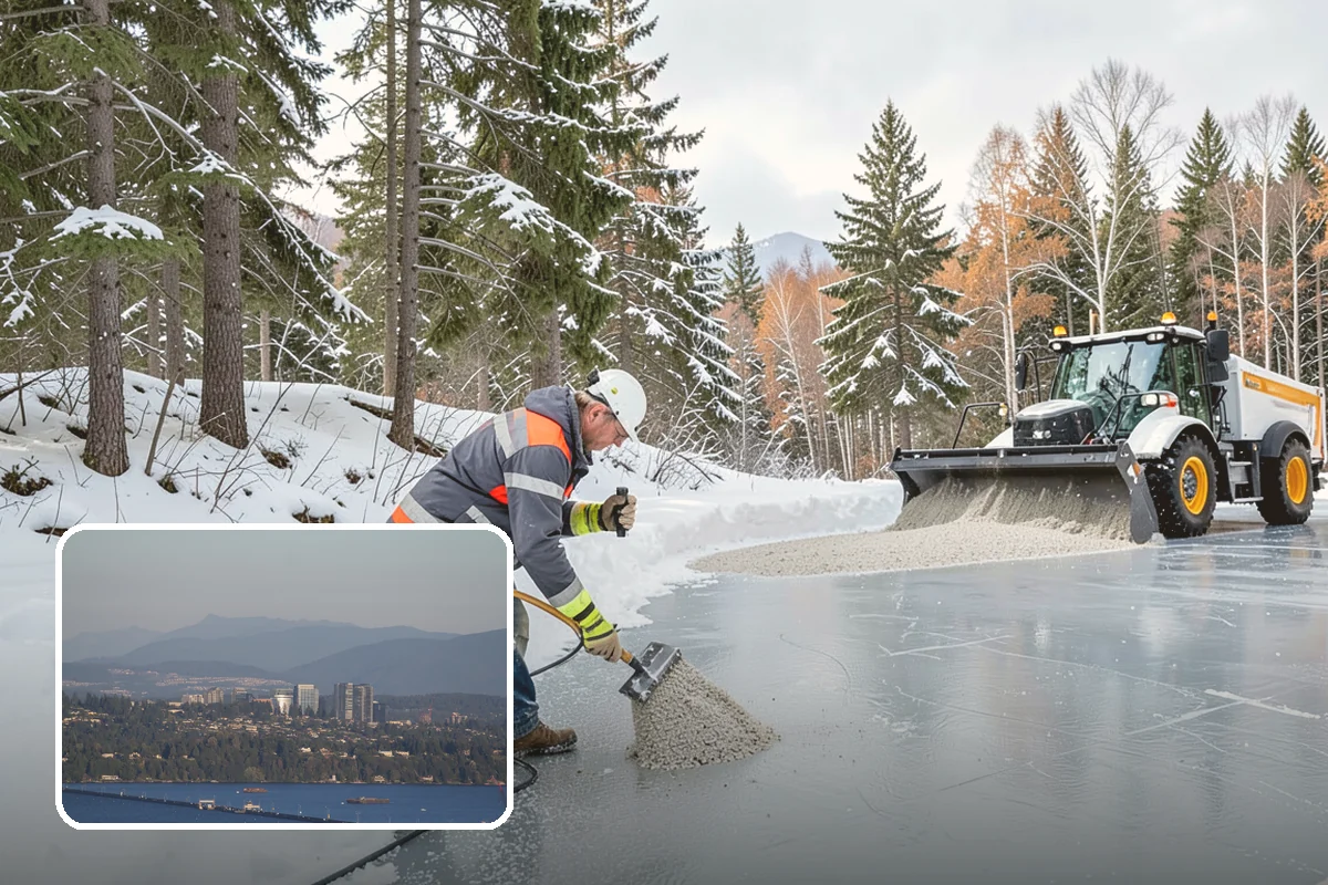 Veterinary Clinic Snow Removal in Medina, King County, WA - Customer parking and entrance walks cleared