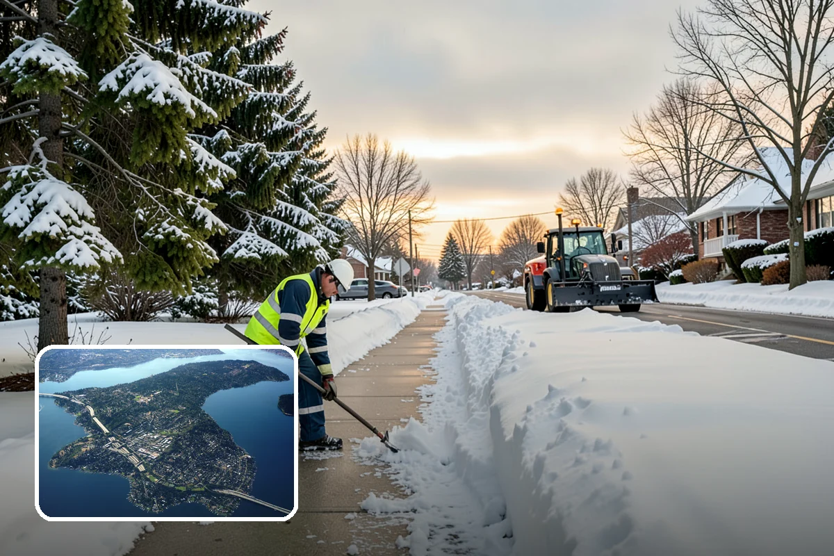 Veterinary Clinic Snow Removal in Mercer Island, King County, WA - Customer parking and entrance walks cleared