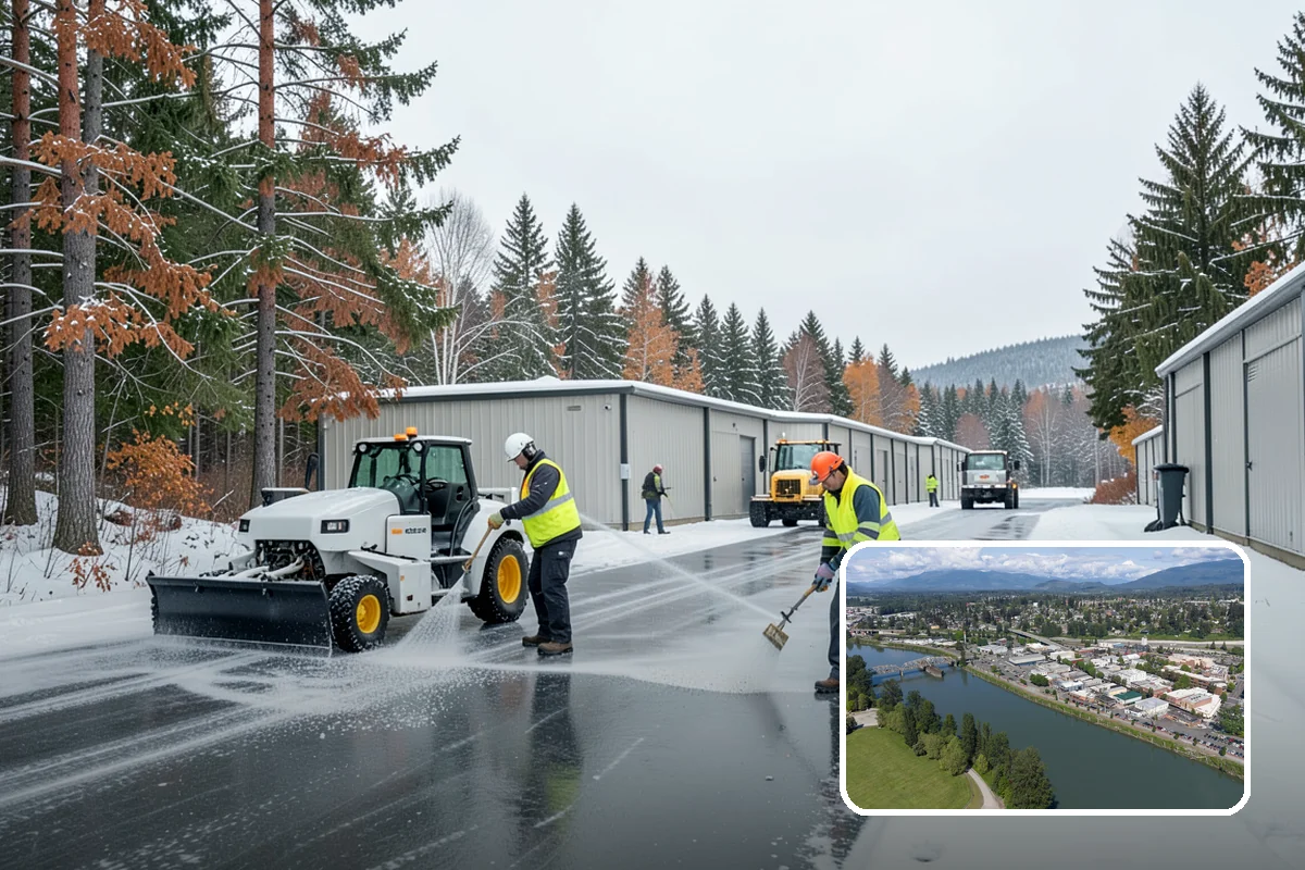 Veterinary Clinic Snow Removal in Mount Vernon, Skagit County, WA - Customer parking and entrance walks cleared