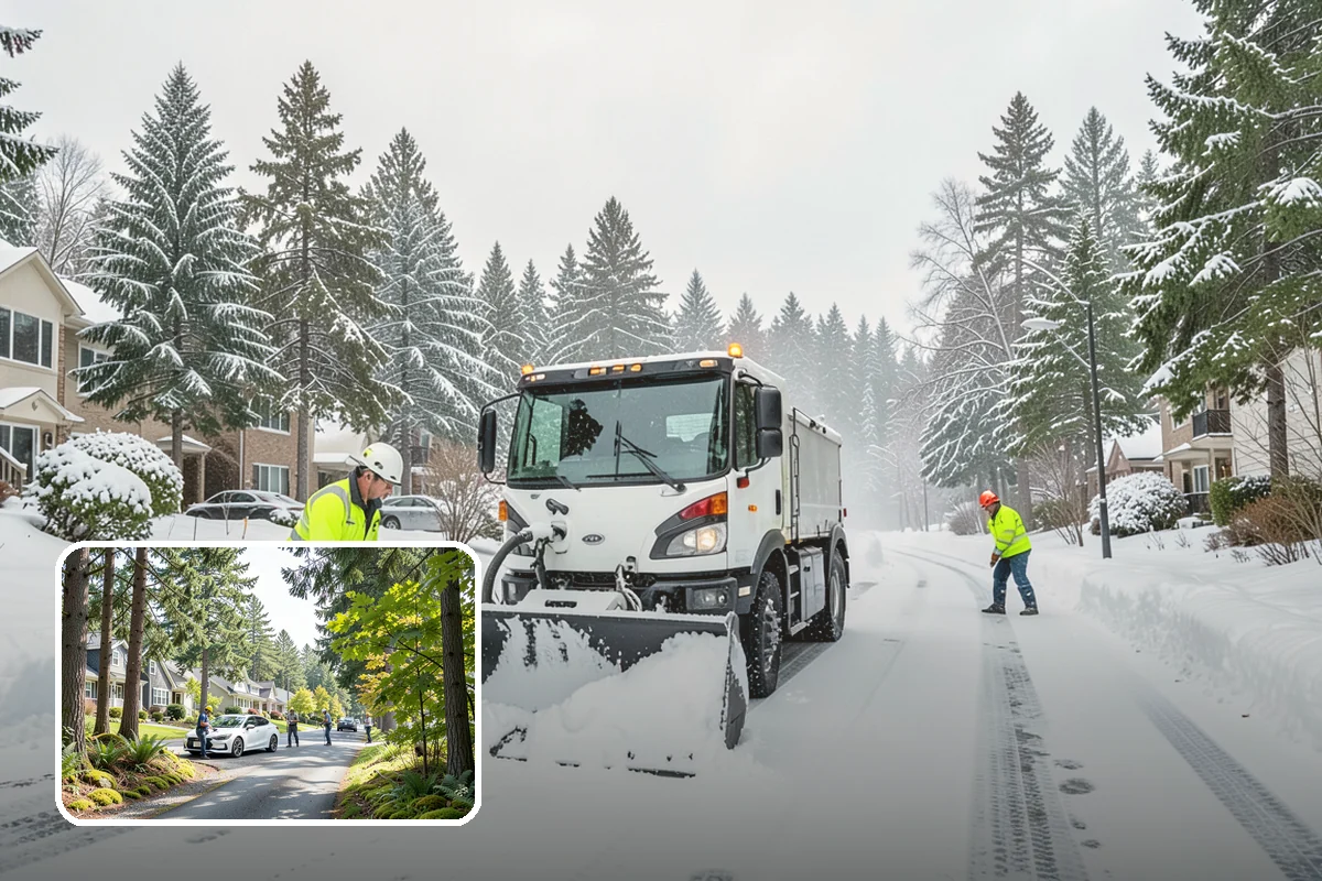 Veterinary Clinic Snow Removal in Normandy Park, King County, WA - Customer parking and entrance walks cleared
