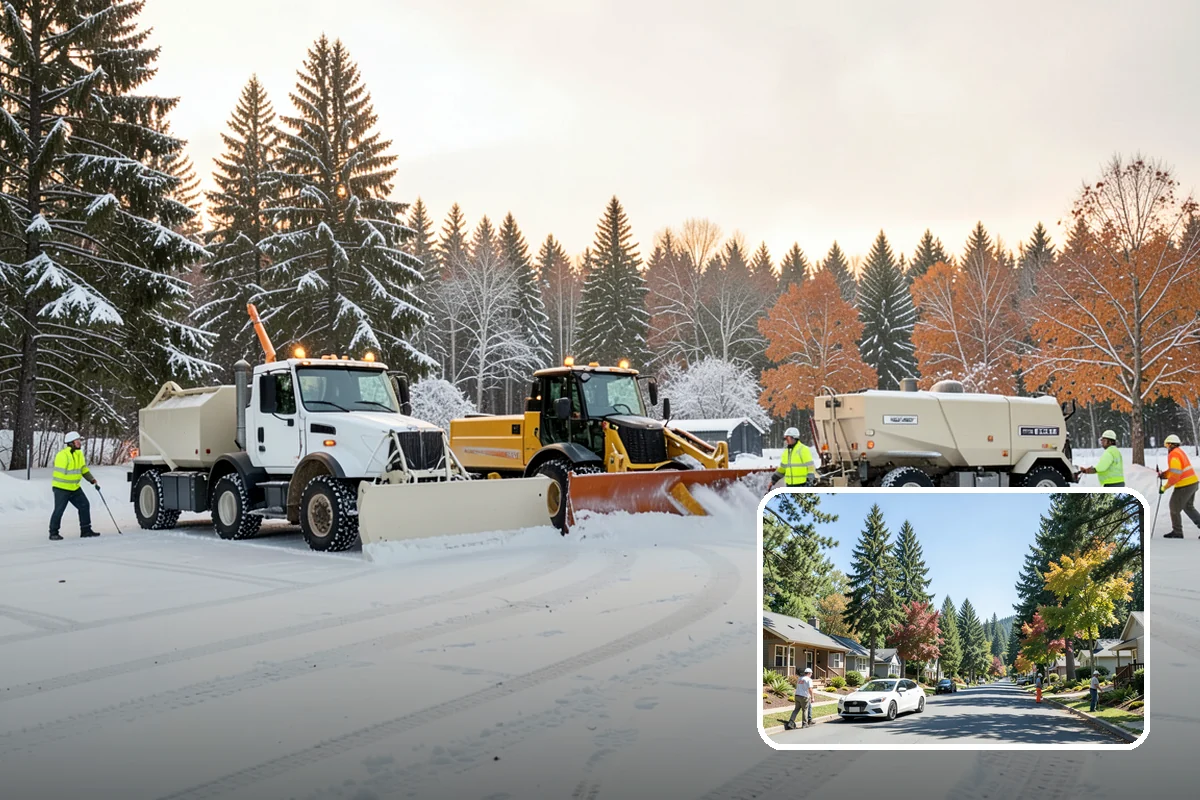 Veterinary Clinic Snow Removal in Orting, Pierce County, WA - Customer parking and entrance walks cleared