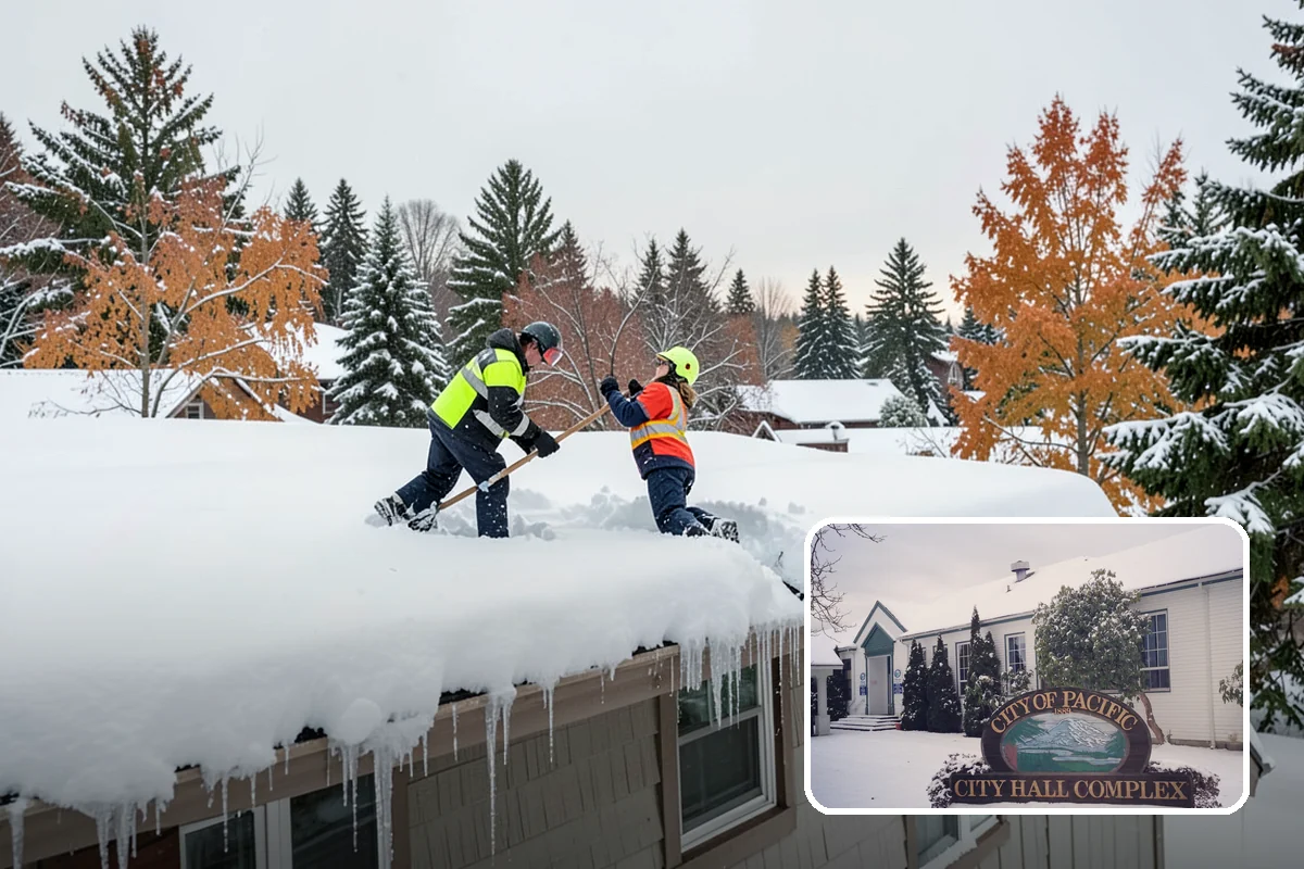 Veterinary Clinic Snow Removal in Pacific, King County, WA - Customer parking and entrance walks cleared