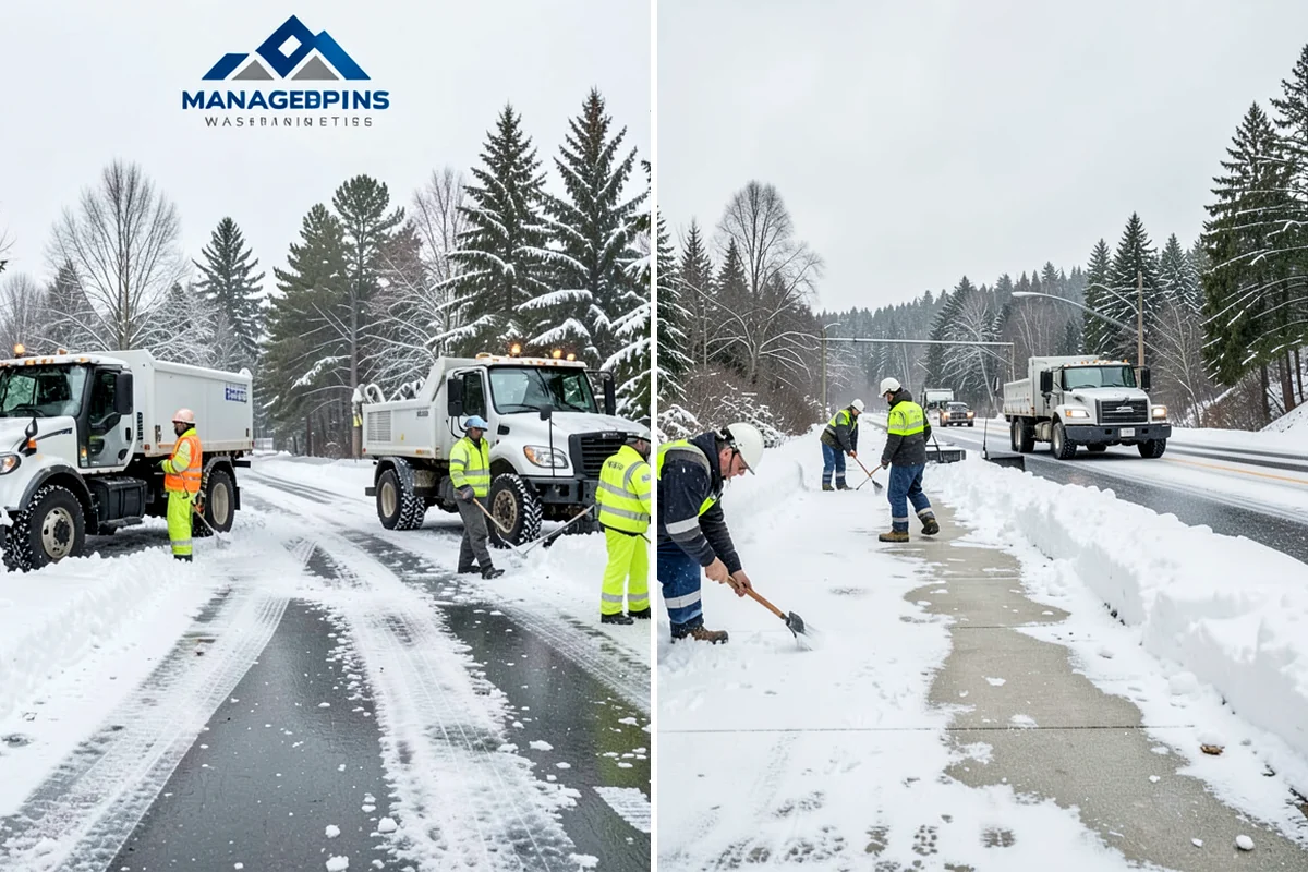 Veterinary Clinic Snow Removal in Pacific, King County, WA - Map customer parking, entrance walks, and after-hours access