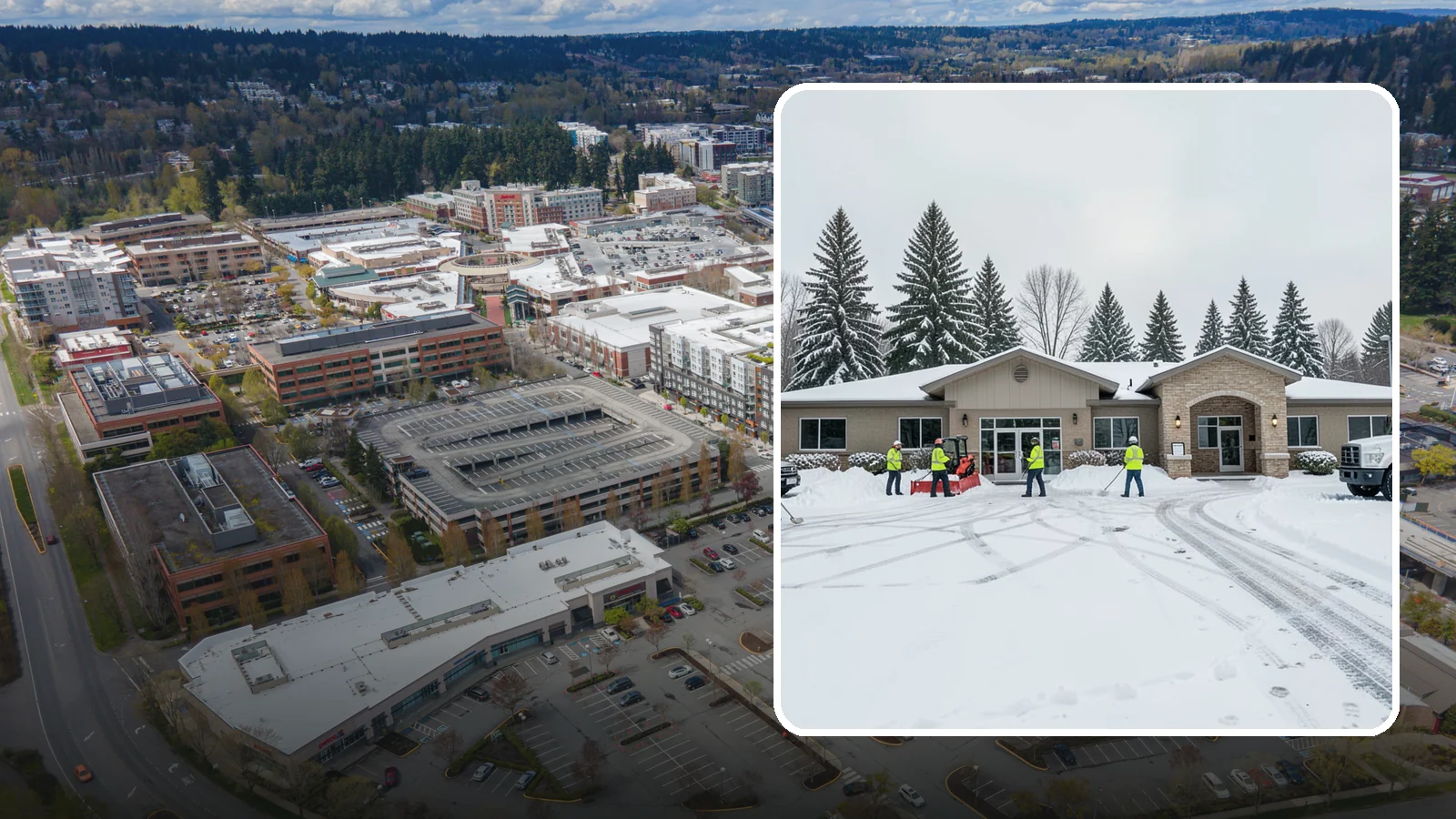 Veterinary Clinic Snow Removal in Redmond, King County, WA - We keep clinic parking, entrances, and walkways clear so pets and owners arrive safely, even for the emergencies that do not wait...