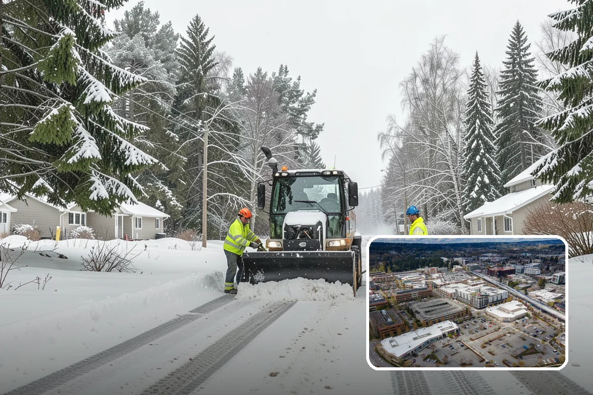 Veterinary Clinic Snow Removal in Redmond, King County, WA - Customer parking and entrance walks cleared