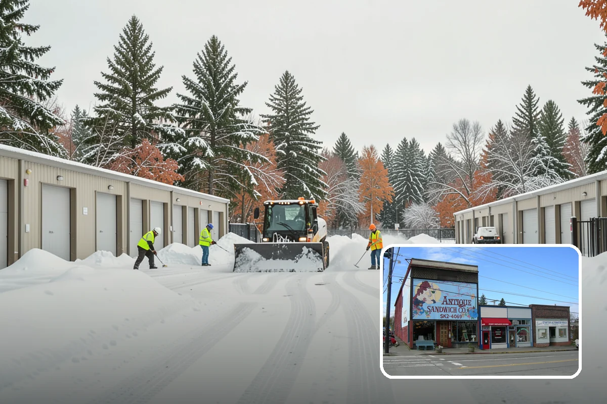 Veterinary Clinic Snow Removal in Ruston, Pierce County, WA - Customer parking and entrance walks cleared