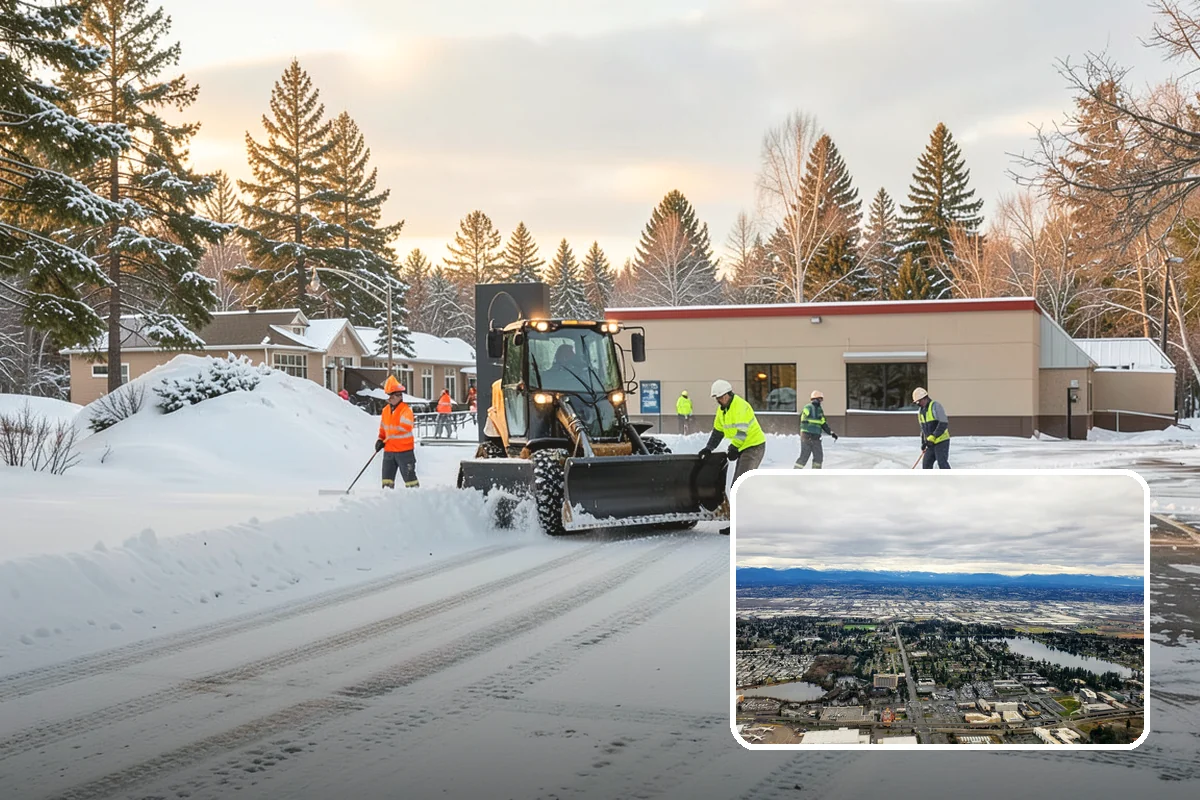 Veterinary Clinic Snow Removal in SeaTac, King County, WA - Customer parking and entrance walks cleared