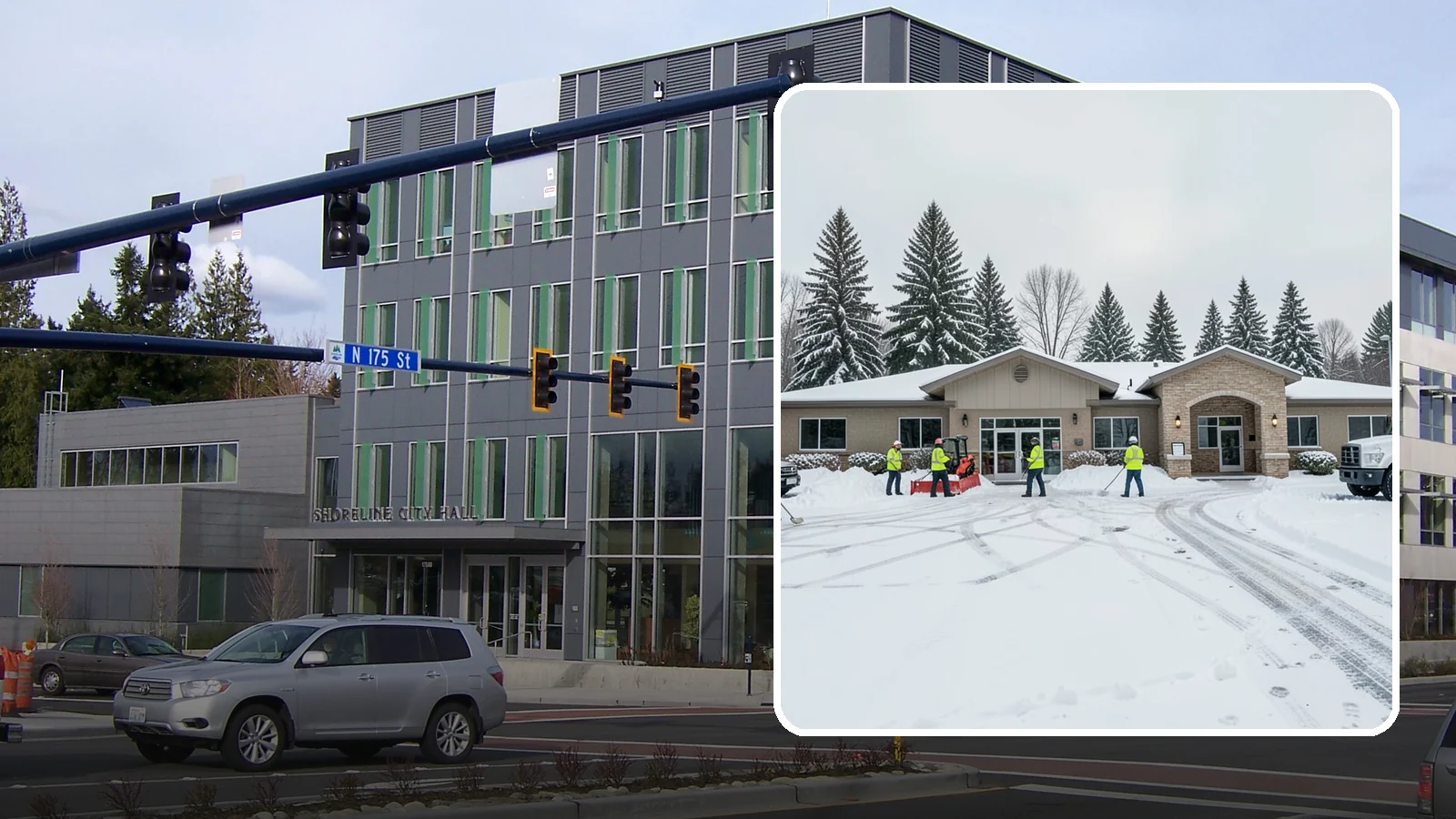 Veterinary Clinic Snow Removal in Shoreline, King County, WA - We keep clinic parking, entrances, and walkways clear so pets and owners arrive safely, even for the emergencies that do not wait...