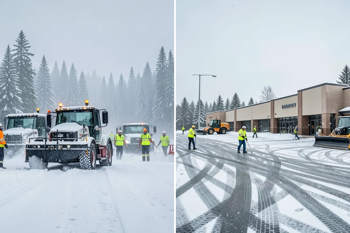 Veterinary Clinic Snow Removal in Snoqualmie, King County, WA - Map customer parking, entrance walks, and after-hours access