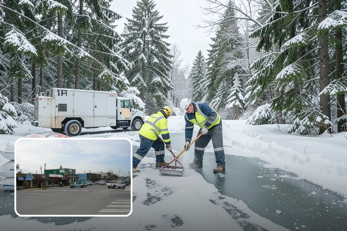 Veterinary Clinic Snow Removal in Stanwood, Snohomish County, WA - Customer parking and entrance walks cleared