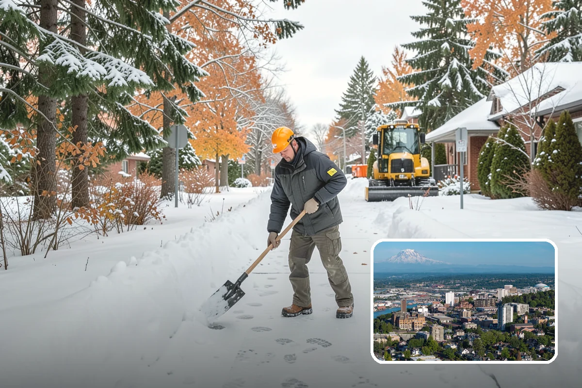 Veterinary Clinic Snow Removal in Tacoma, Pierce County, WA - Customer parking and entrance walks cleared