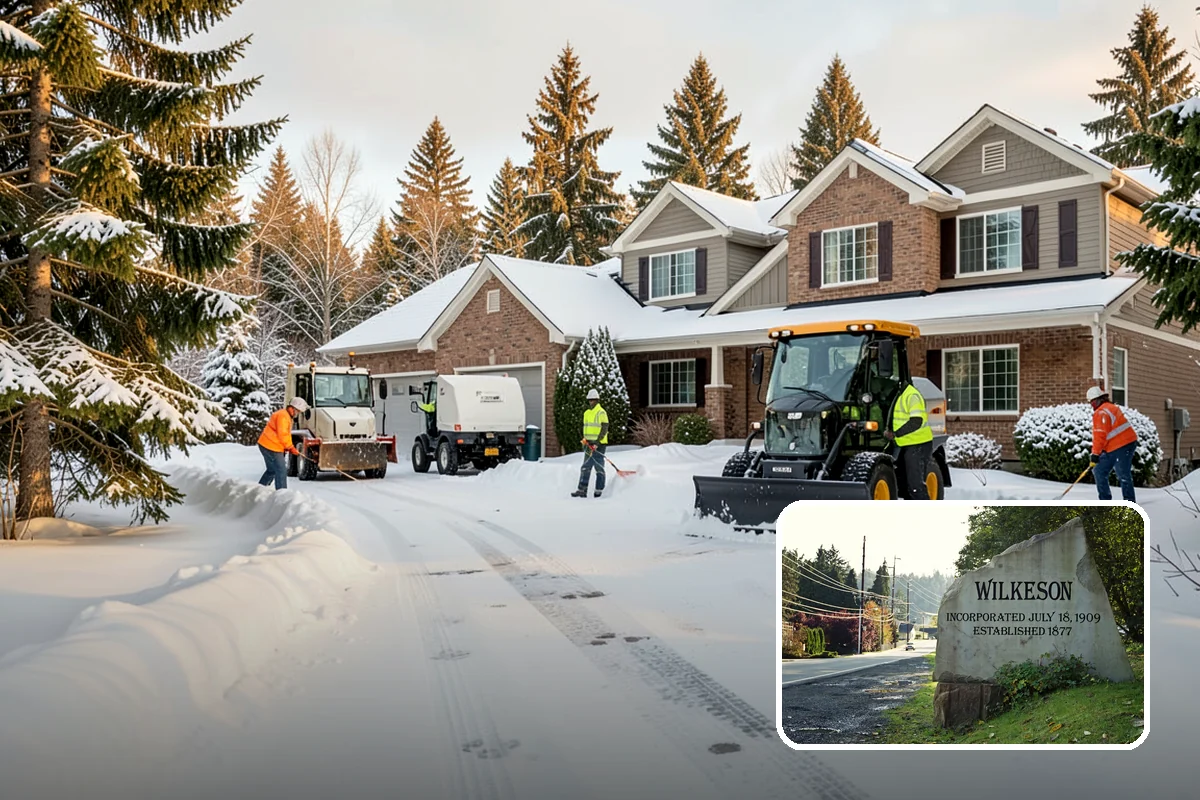 Veterinary Clinic Snow Removal in Wilkeson, Pierce County, WA - Customer parking and entrance walks cleared