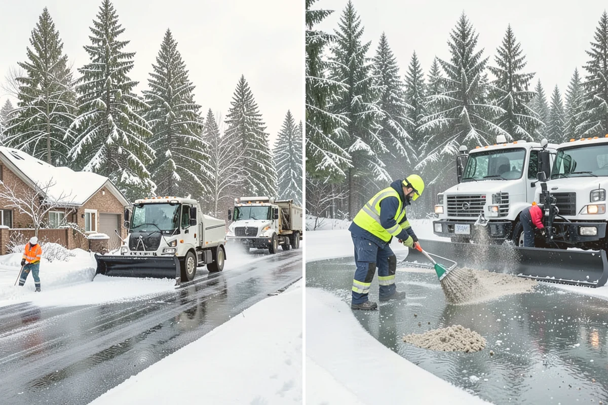Walk-Behind Snow Blowing in Algona, King County, WA - Map pedestrian routes and priority entries
