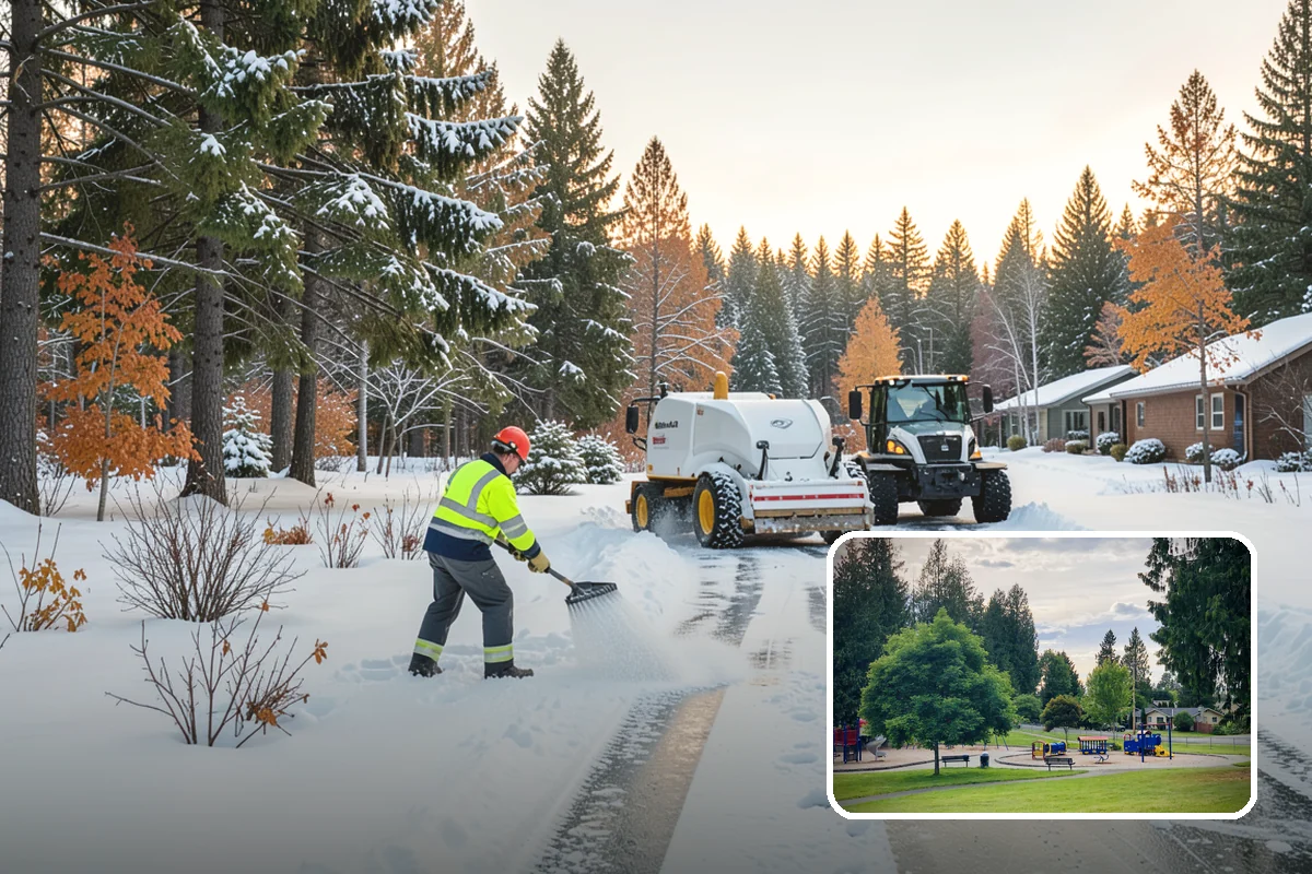 Walk-Behind Snow Blowing in Bonney Lake, Pierce County, WA - Precise clearing of sidewalks and entries