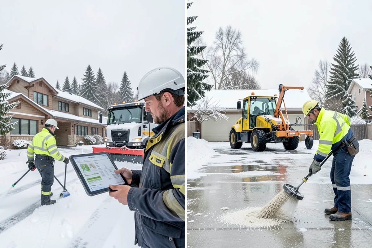 Walk-Behind Snow Blowing in Clyde Hill, King County, WA - Map pedestrian routes and priority entries
