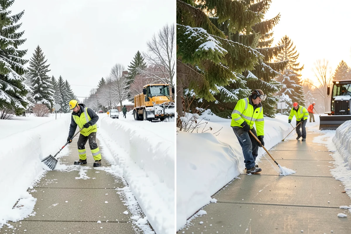 Walk-Behind Snow Blowing in Concrete, Skagit County, WA - Map pedestrian routes and priority entries