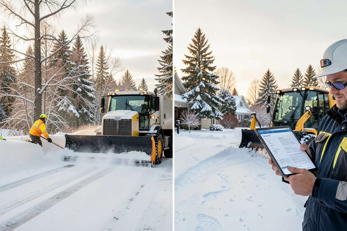 Walk-Behind Snow Blowing in Hunts Point, King County, WA - Map pedestrian routes and priority entries