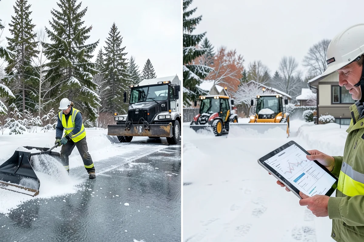 Walk-Behind Snow Blowing in Kenmore, King County, WA - Map pedestrian routes and priority entries