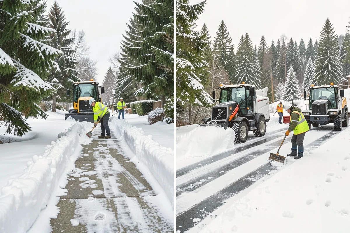 Walk-Behind Snow Blowing in Langley, Island County, WA - Map pedestrian routes and priority entries