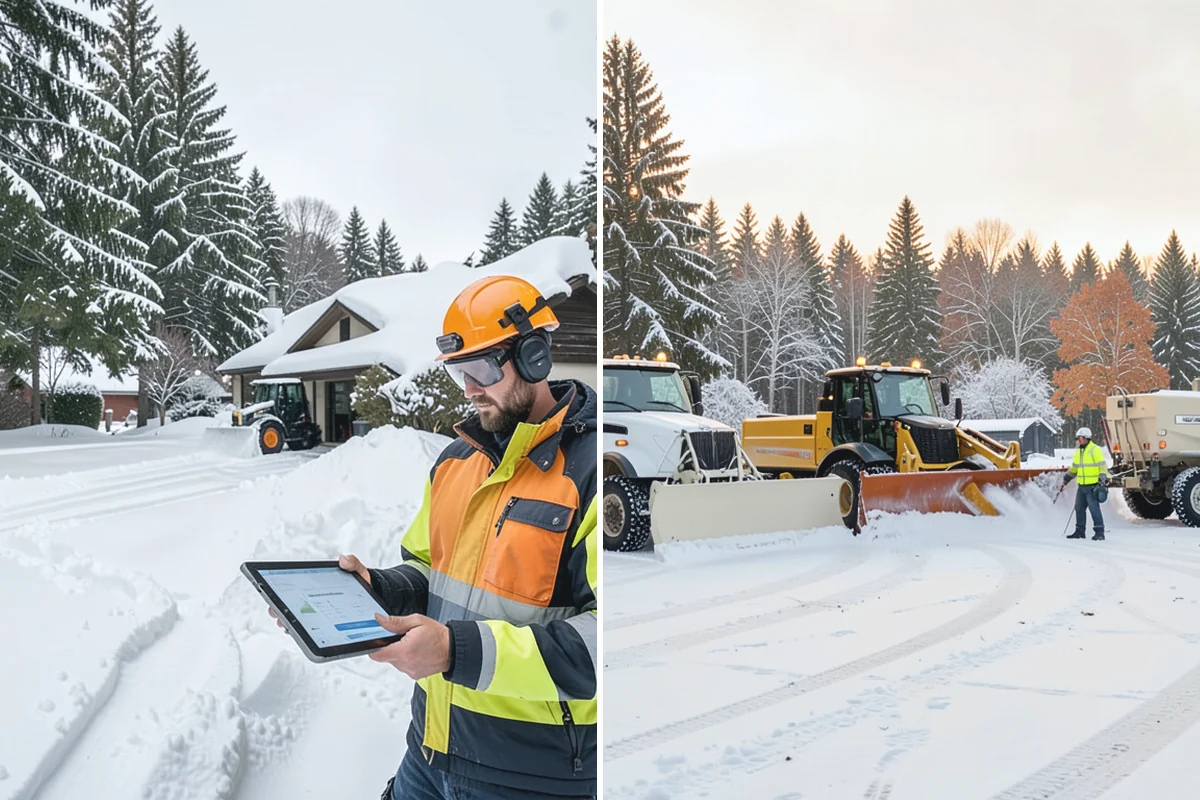 Walk-Behind Snow Blowing in Medina, King County, WA - Map pedestrian routes and priority entries
