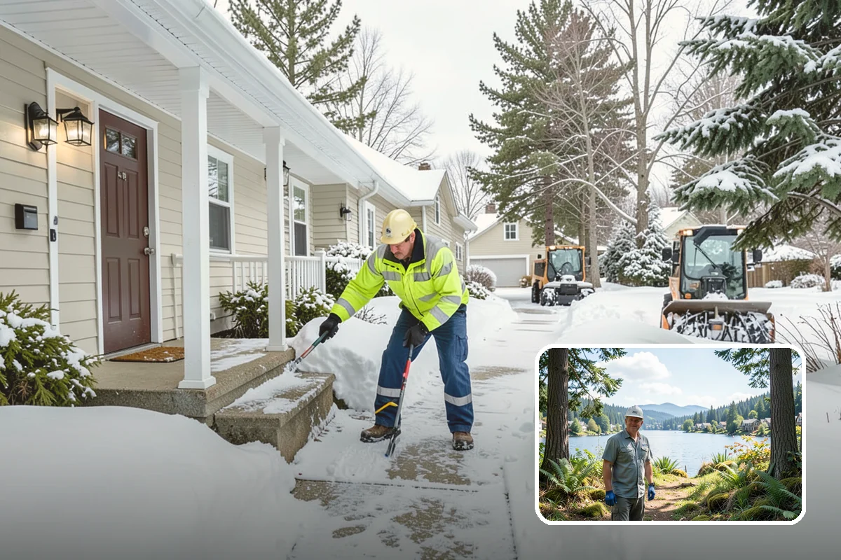 Walk-Behind Snow Blowing in Milton, King County, WA - Precise clearing of sidewalks and entries