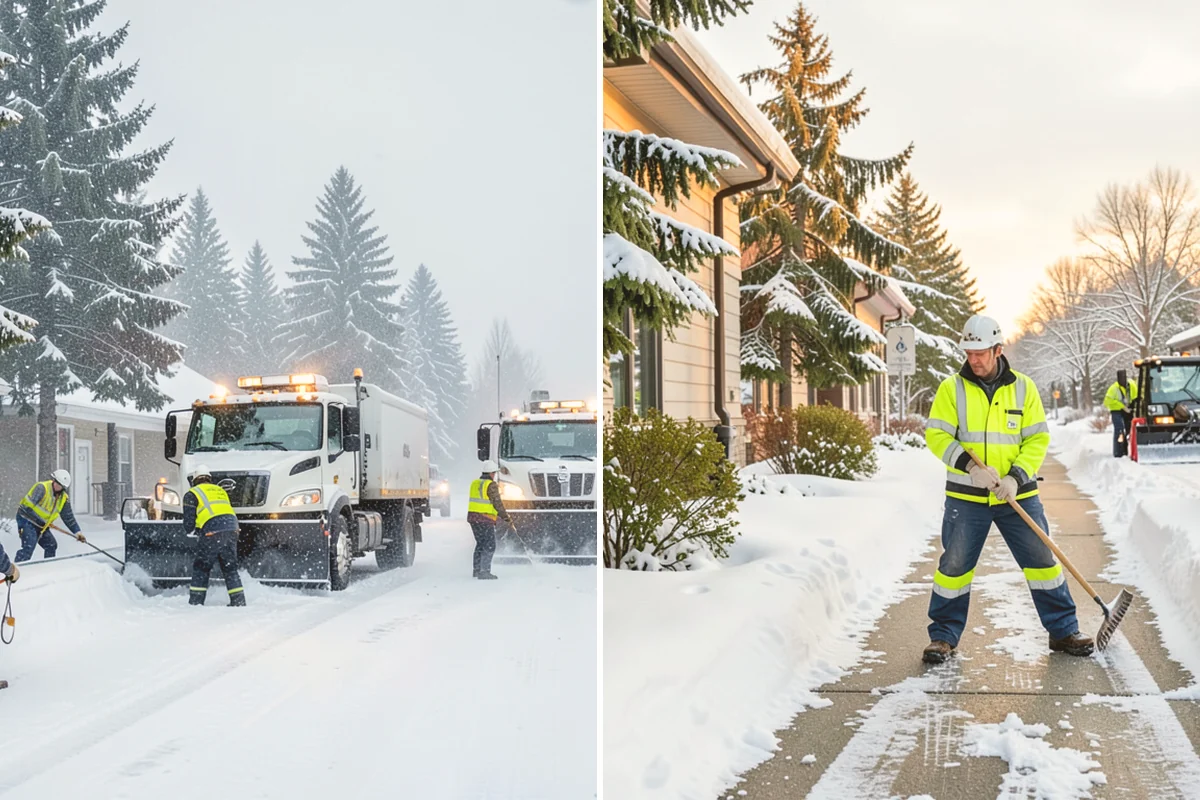 Walk-Behind Snow Blowing in Orting, Pierce County, WA - Map pedestrian routes and priority entries