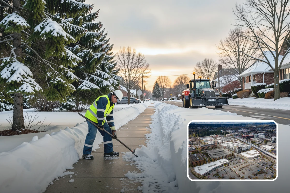 Walk-Behind Snow Blowing in Redmond, King County, WA - Precise clearing of sidewalks and entries