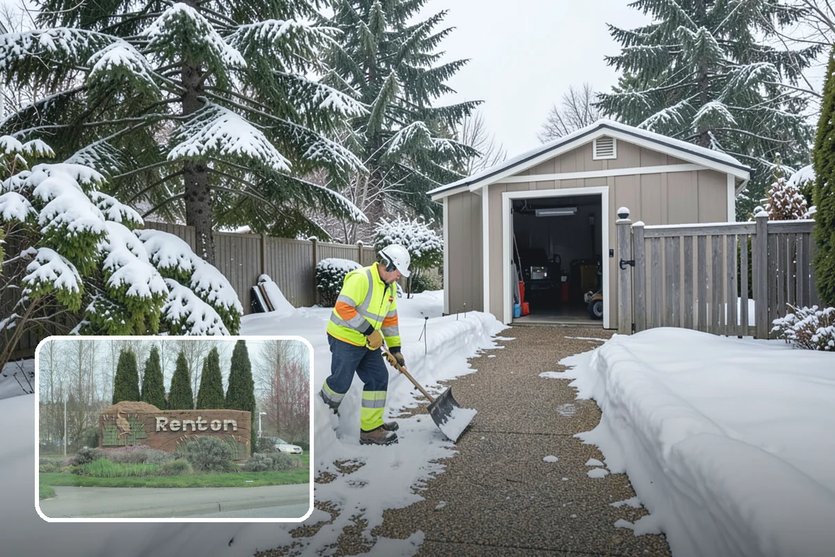 Walk-Behind Snow Blowing in Renton, King County, WA - Precise clearing of sidewalks and entries
