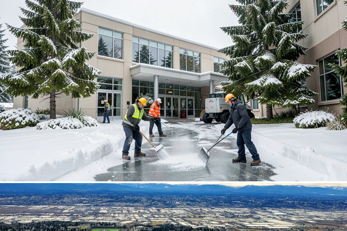 Walk-Behind Snow Blowing in SeaTac, King County, WA - Walk-behind blowing is essential for pedestrian safety throughout the December-to-February snow window.