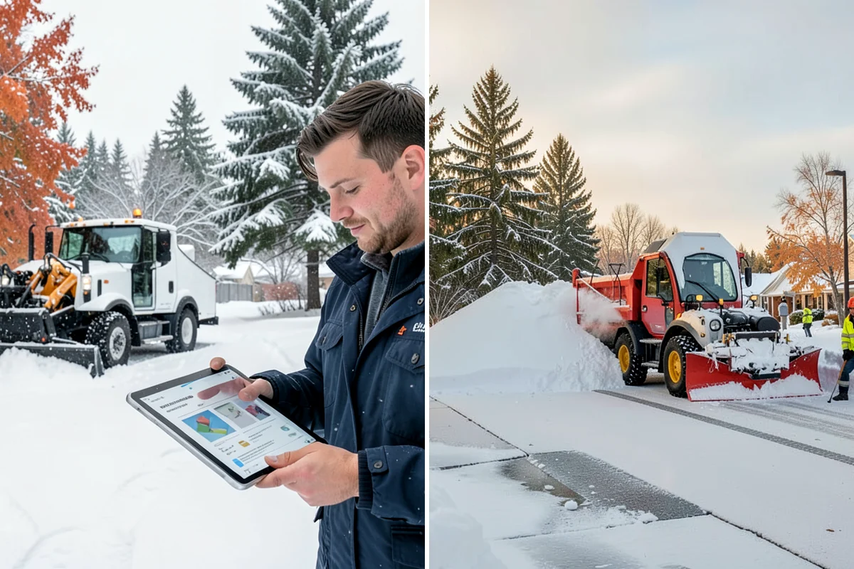 Walk-Behind Snow Blowing in Snoqualmie, King County, WA - Map pedestrian routes and priority entries