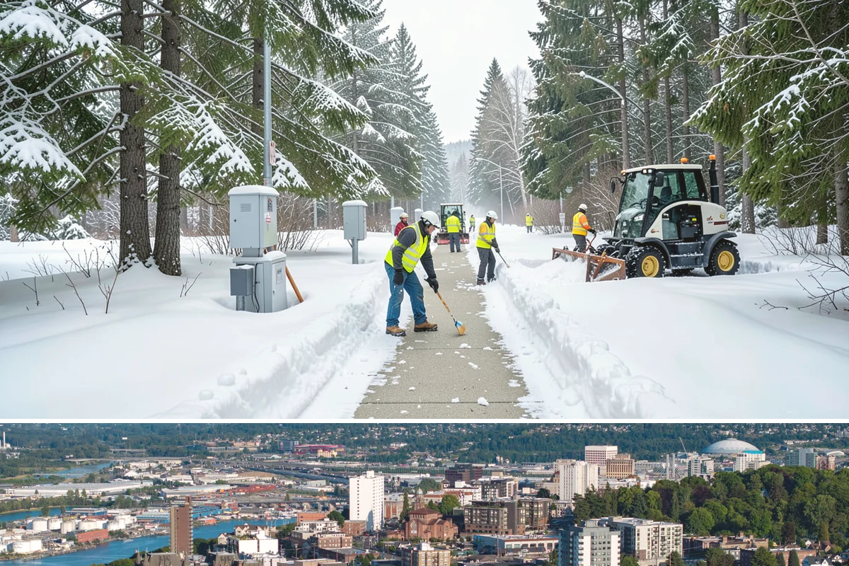 Walk-Behind Snow Blowing in Tacoma, Pierce County, WA - Walk-behind blowing is essential for pedestrian safety throughout the December-to-February snow window.