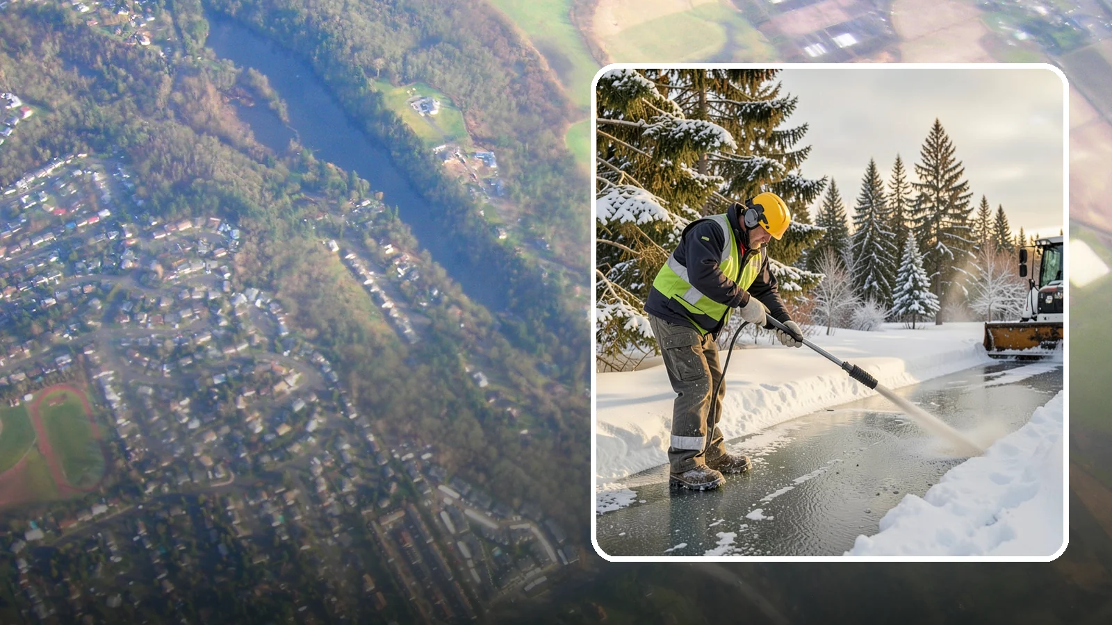 Walkway Deicing in Algona, King County, WA - Deicing of walkways and paths to eliminate the slick film that forms on the routes people use most.