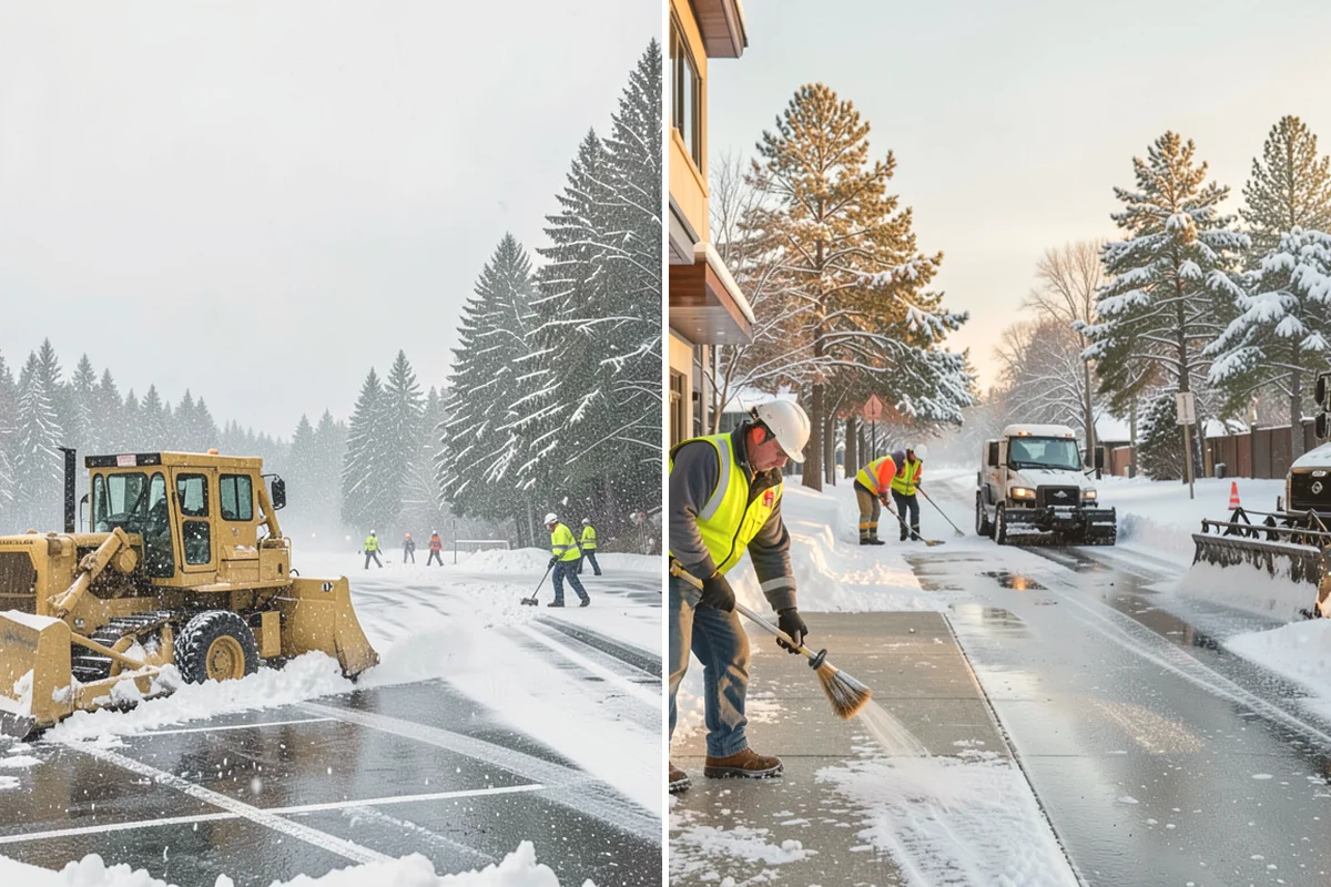Walkway Deicing in Algona, King County, WA - Walk the route and note shaded, refreeze-prone sections