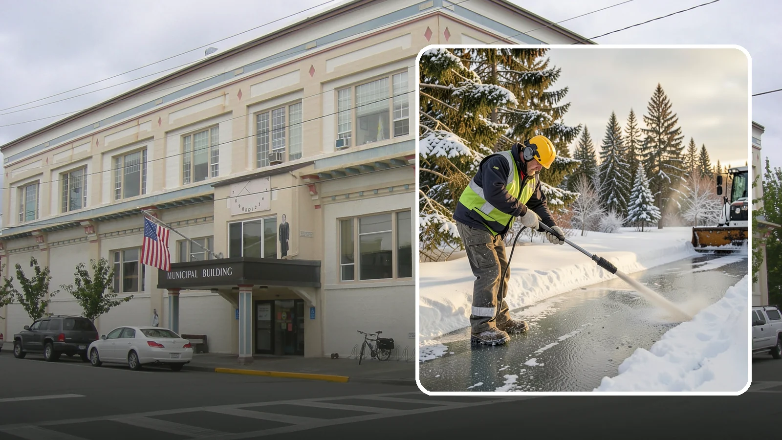 Walkway Deicing in Anacortes, Skagit County, WA - Deicing of walkways and paths to eliminate the slick film that forms on the routes people use most.