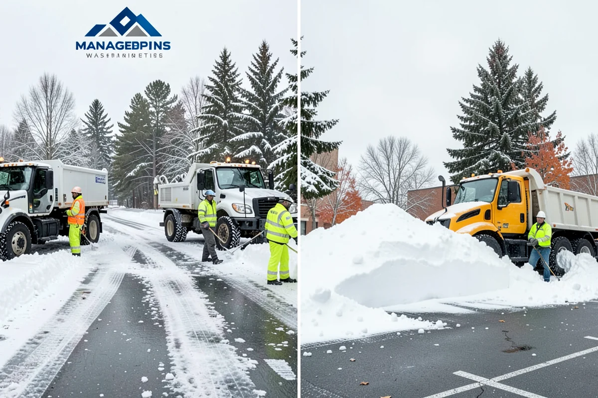 Walkway Deicing in Arlington, Snohomish County, WA - Walk the route and note shaded, refreeze-prone sections