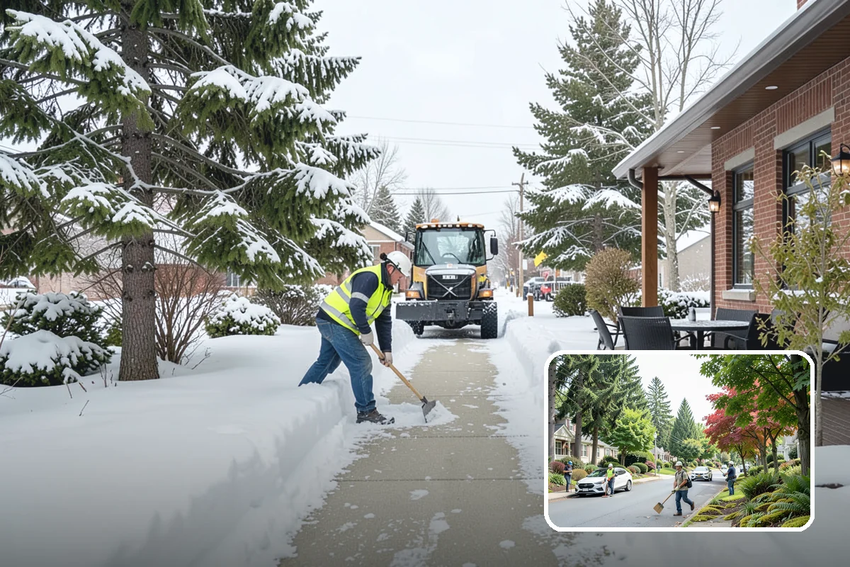 Walkway Deicing in Beaux Arts Village, King County, WA - Removes the slick film on the highest-traffic routes