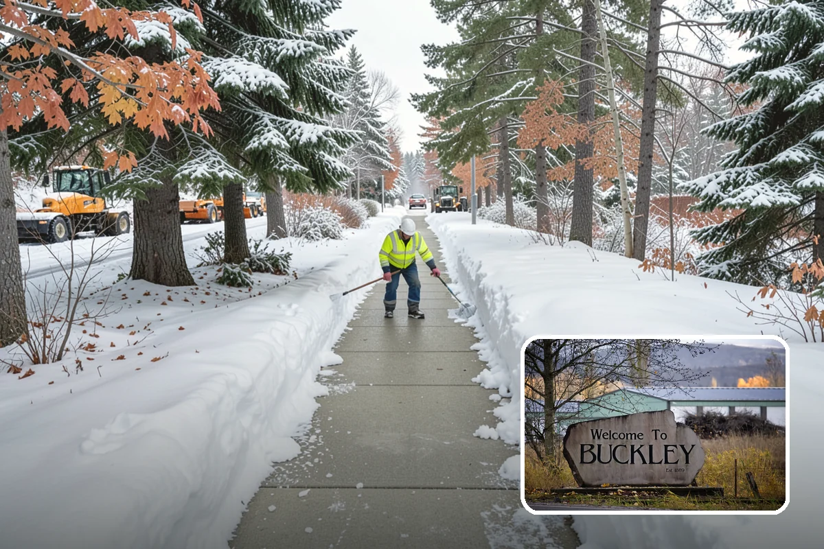 Walkway Deicing in Buckley, Pierce County, WA - Removes the slick film on the highest-traffic routes