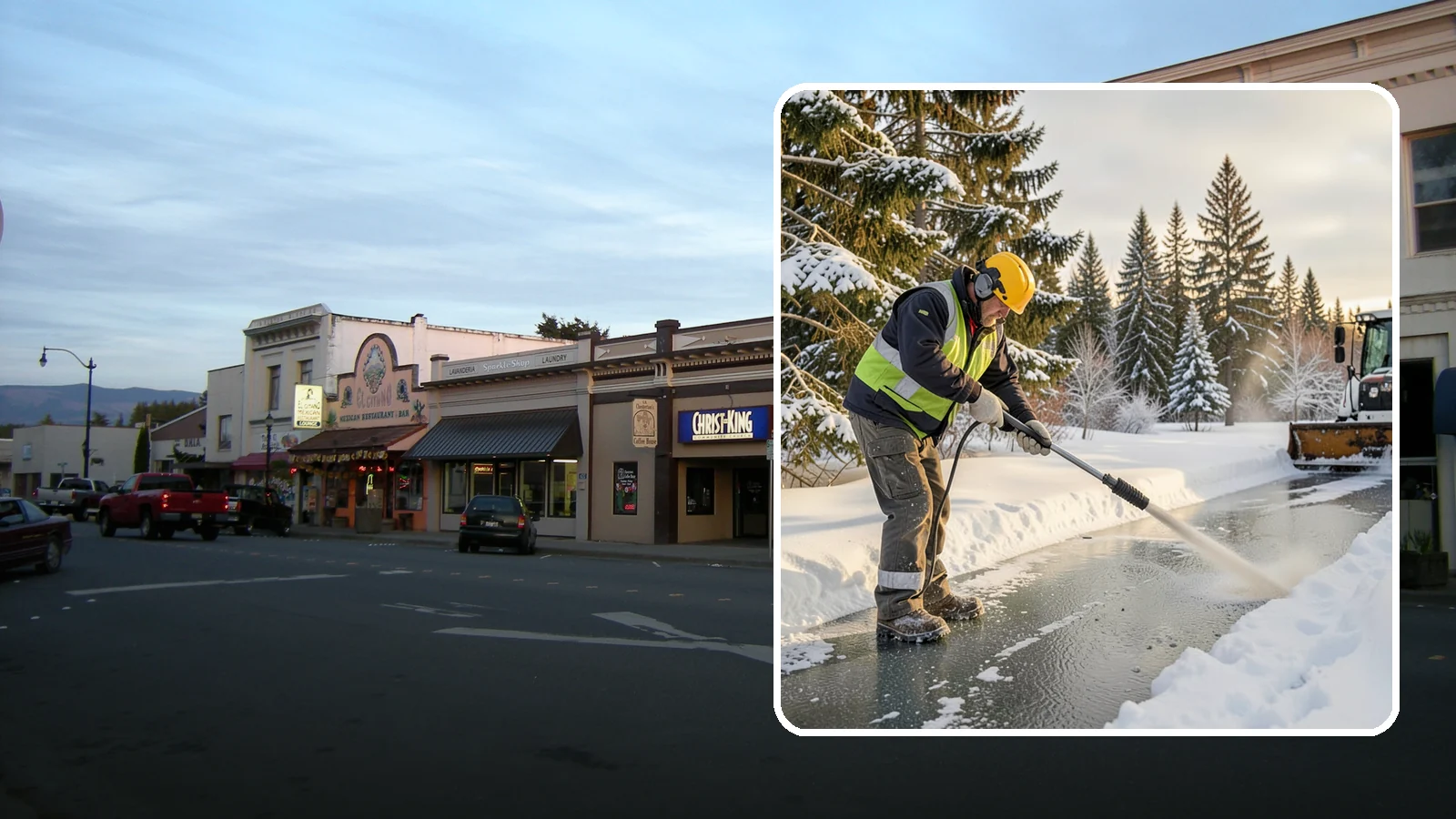 Walkway Deicing in Burlington, Skagit County, WA - Deicing of walkways and paths to eliminate the slick film that forms on the routes people use most.